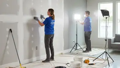 Professional drywall repair and wall restoration in Arlington, TX home by expert painting contractors