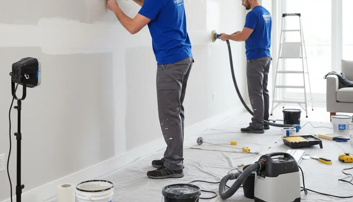 Drywall repair and wall restoration work by house painters in Arlington, TX home interior