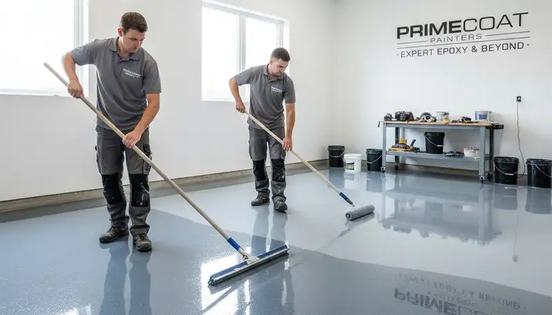 Epoxy garage floor coating applied by professional painters in Arlington, TX for durable finish