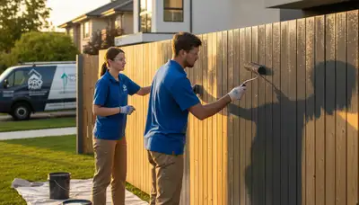 Professional fence painting in Arlington, TX by expert house painters using durable weather-resistant coatings