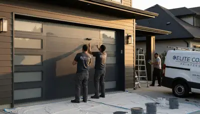 Professional garage door painting in Arlington TX by expert house painters for lasting curb appeal