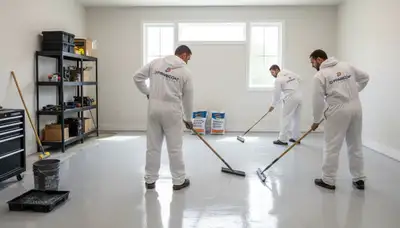 Professional epoxy garage floor coating in Arlington, TX for durable, oil-resistant finish