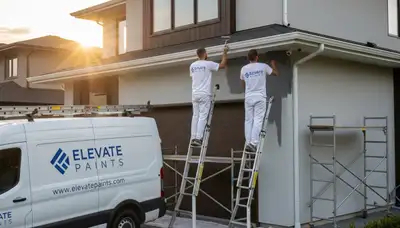 Professional gutter painting on Arlington TX home exterior by local house painters