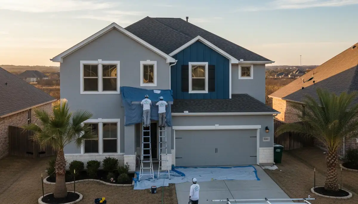 House painting contractor in Arlington, TX providing professional interior and exterior painting services