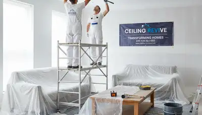 Professional popcorn ceiling removal in Arlington, TX home by expert painting contractors