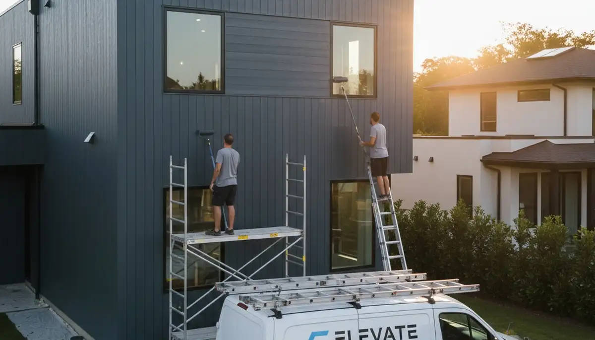 Professional siding painting on Arlington, TX home by expert exterior house painters