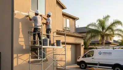 Professional stucco repair and painting on home exterior in Arlington, TX