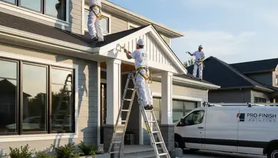 Professional trim and fascia painting on Arlington TX home by expert house painters