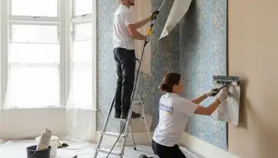 Professional wallpaper removal in Arlington, TX with expert wall prep by local painting contractors